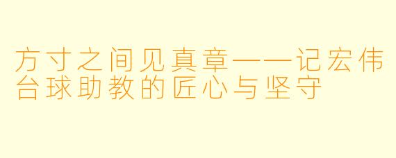 方寸之间见真章——记宏伟台球助教的匠心与坚守