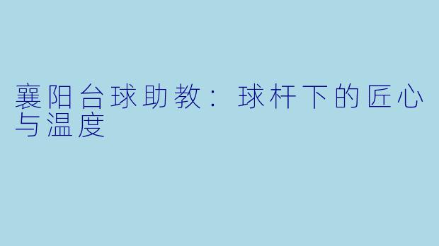 襄阳台球助教：球杆下的匠心与温度