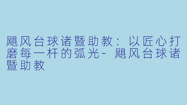 飓风台球诸暨助教:以匠心打磨每一杆的弧光-飓风台球诸暨助教
