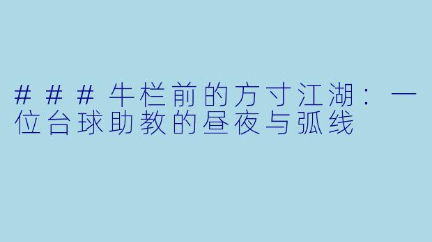 ###牛栏前的方寸江湖:一位台球助教的昼夜与弧线