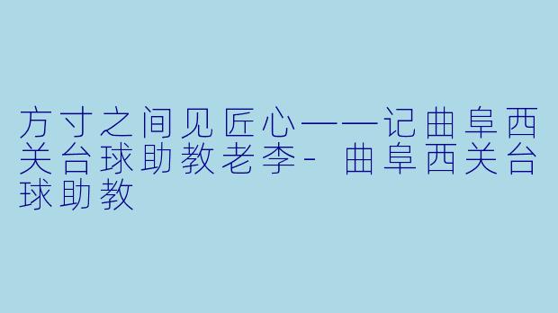 方寸之间见匠心——记曲阜西关台球助教老李-曲阜西关台球助教