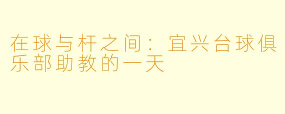 在球与杆之间：宜兴台球俱乐部助教的一天