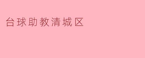 台球助教清城区