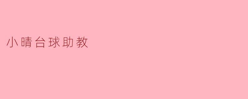 小晴台球助教