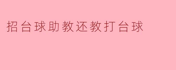 招台球助教还教打台球