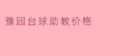 豫园台球助教价格
