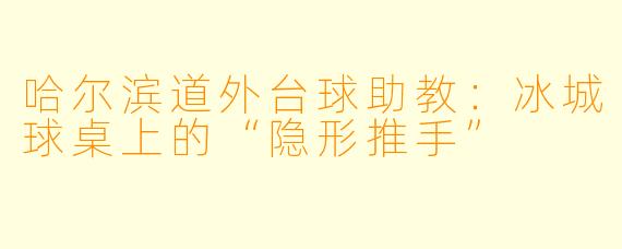 哈尔滨道外台球助教:冰城球桌上的“隐形推手”