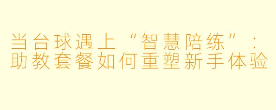 当台球遇上“智慧陪练”:助教套餐如何重塑新手体验
