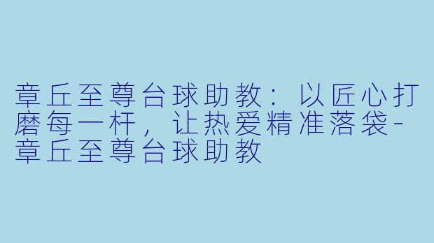 章丘至尊台球助教:以匠心打磨每一杆,让热爱精准落袋-章丘至尊台球助教