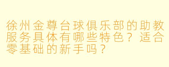 徐州金尊台球俱乐部的助教服务具体有哪些特色？适合零基础的新手吗？
