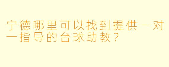 宁德哪里可以找到提供一对一指导的台球助教？