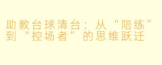 助教台球清台:从“陪练”到“控场者”的思维跃迁