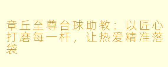 章丘至尊台球助教：以匠心打磨每一杆，让热爱精准落袋