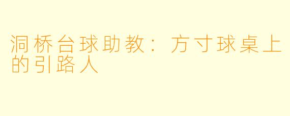 洞桥台球助教:方寸球桌上的引路人