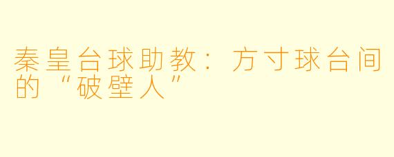 秦皇台球助教:方寸球台间的“破壁人”
