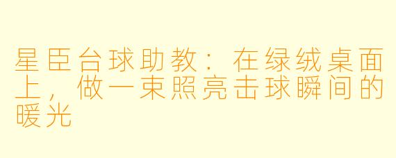 星臣台球助教：在绿绒桌面上，做一束照亮击球瞬间的暖光