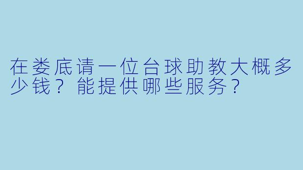 在娄底请一位台球助教大概多少钱?能提供哪些服务?