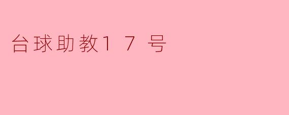 台球助教17号