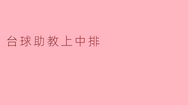 台球助教上中排