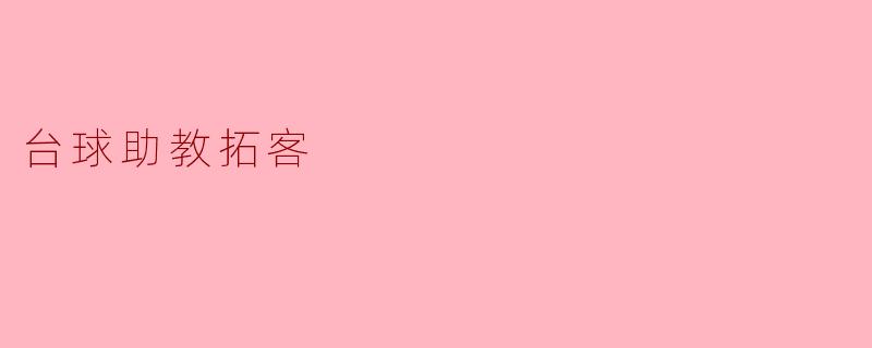 台球助教拓客