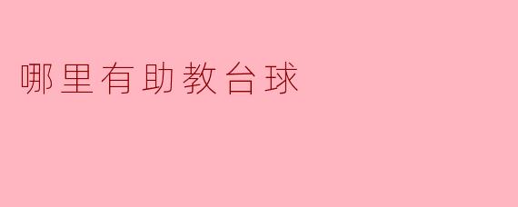 哪里有助教台球