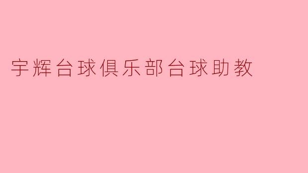 宇辉台球俱乐部台球助教