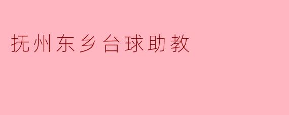 抚州东乡台球助教