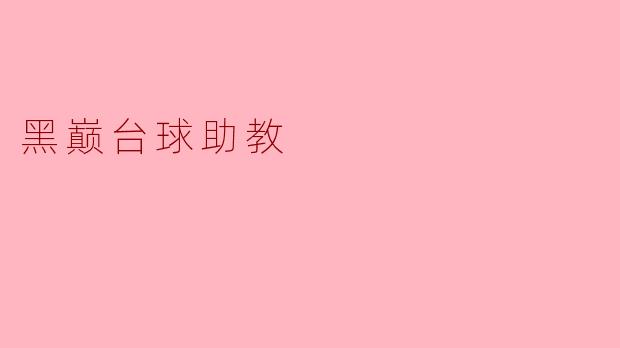 黑巅台球助教