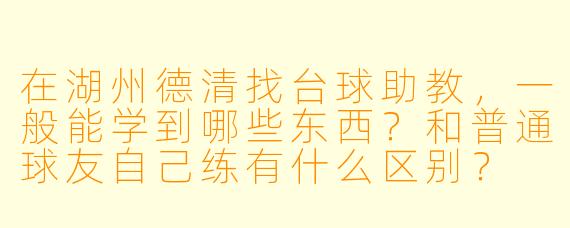 在湖州德清找台球助教，一般能学到哪些东西？和普通球友自己练有什么区别？