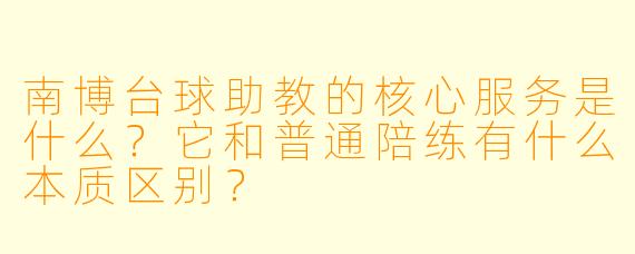 南博台球助教的核心服务是什么?它和普通陪练有什么本质区别?