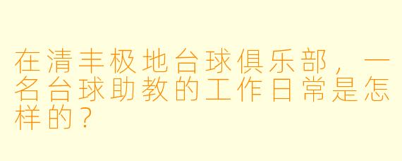 在清丰极地台球俱乐部,一名台球助教的工作日常是怎样的?