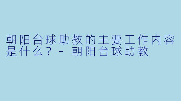 朝阳台球助教的主要工作内容是什么?-朝阳台球助教