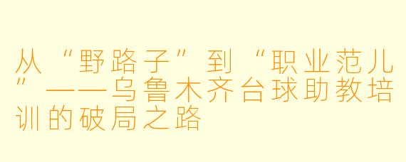 从“野路子”到“职业范儿”——乌鲁木齐台球助教培训的破局之路