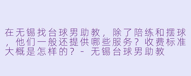 在无锡找台球男助教，除了陪练和摆球，他们一般还提供哪些服务？收费标准大概是怎样的？-无锡台球男助教