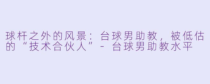 球杆之外的风景:台球男助教,被低估的“技术合伙人”-台球男助教水平