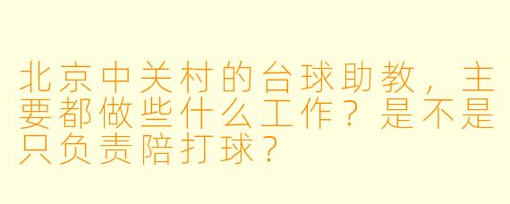 北京中关村的台球助教,主要都做些什么工作?是不是只负责陪打球?
