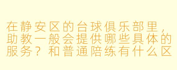 在静安区的台球俱乐部里,助教一般会提供哪些具体的服务?和普通陪练有什么区别?