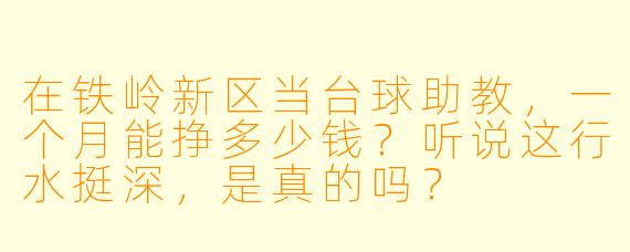 在铁岭新区当台球助教,一个月能挣多少钱?听说这行水挺深,是真的吗?