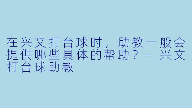 在兴文打台球时,助教一般会提供哪些具体的帮助?-兴文打台球助教