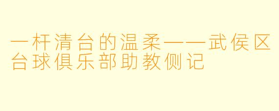 一杆清台的温柔——武侯区台球俱乐部助教侧记