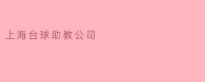 上海台球助教公司