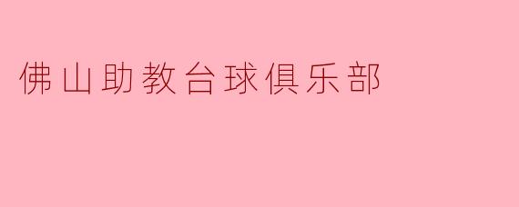 佛山助教台球俱乐部的“助教”服务具体指什么？适合什么水平的球友？
