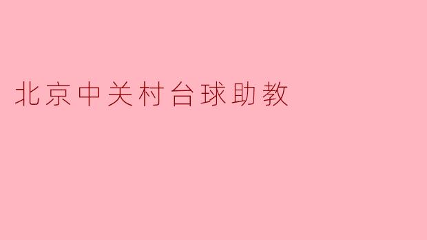 北京中关村台球助教