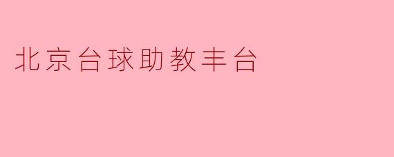 北京台球助教丰台