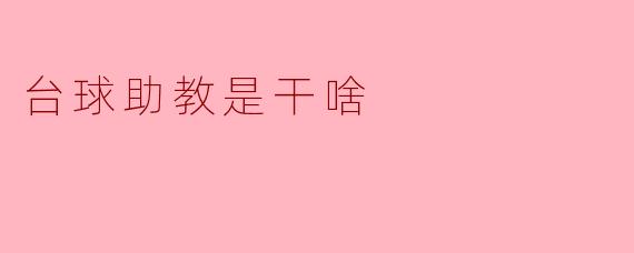台球助教是干啥