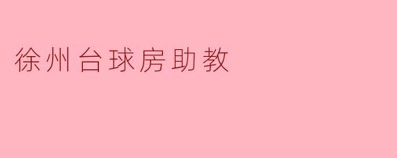 徐州台球房助教