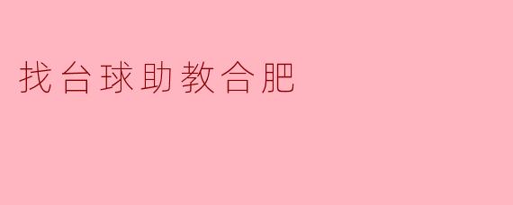 找台球助教合肥
