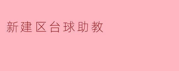 新建区台球助教