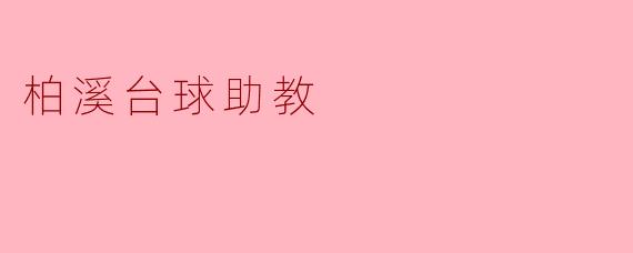 柏溪台球助教