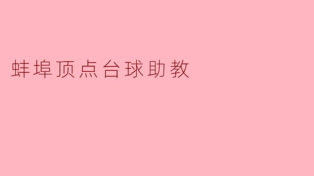 蚌埠顶点台球助教